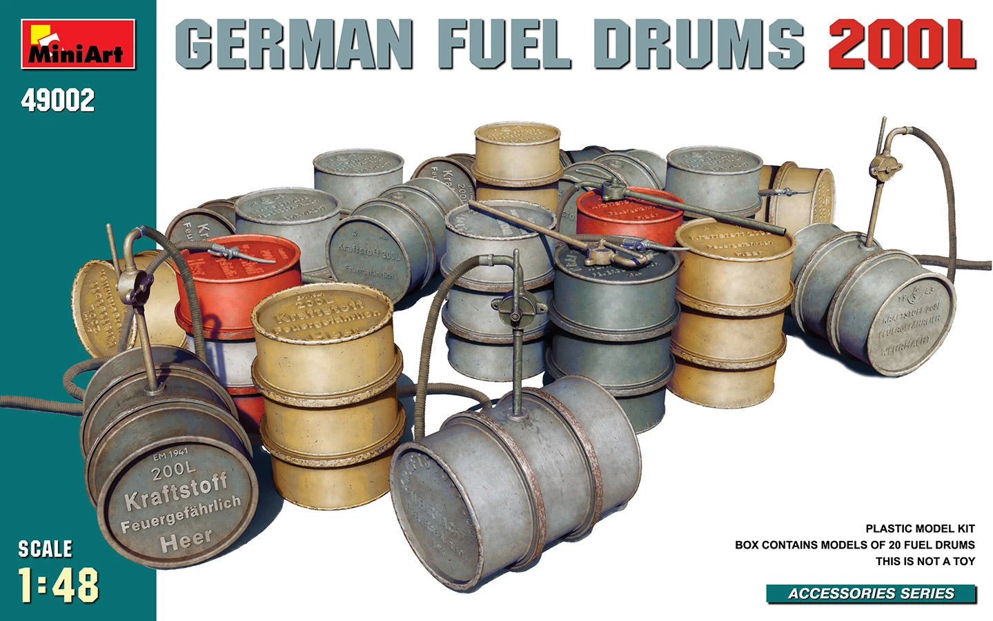 MiniArt 1/48 German 200L Fuel Drums WW2 Set 49002