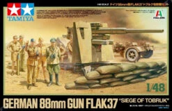Tamiya 1/48 German 88mm Flak 37 Gun "Siege Of Tobruk" W/ 8 Figures 37009