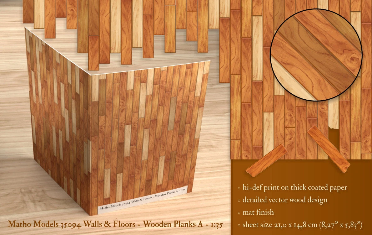 Matho Models 1/35 Walls & Floors "Wood Planks A" 35094