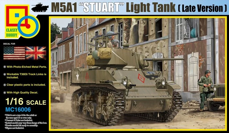 AMT Classy Hobby 1/16 American M5A1 Stuart (Late Production) MC16006