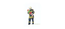 Preiser 1/87 HO Fireman Saving A Child (Blue) 28251