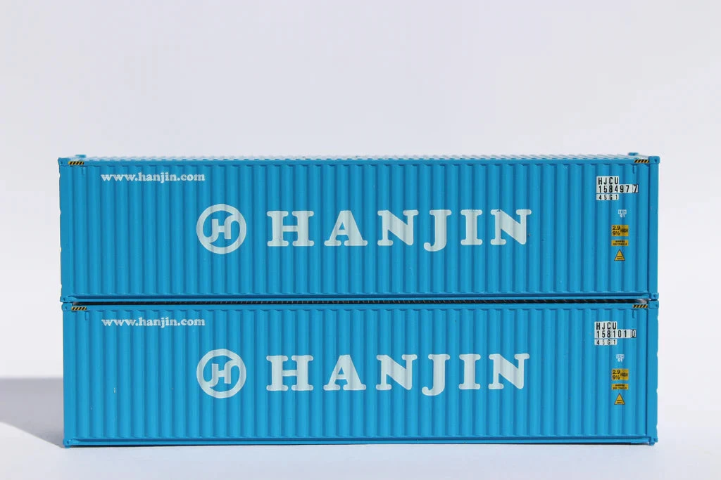 JTC N Scale HANJIN 40' HIGH CUBE Containers 2-Pack 405012 SALE