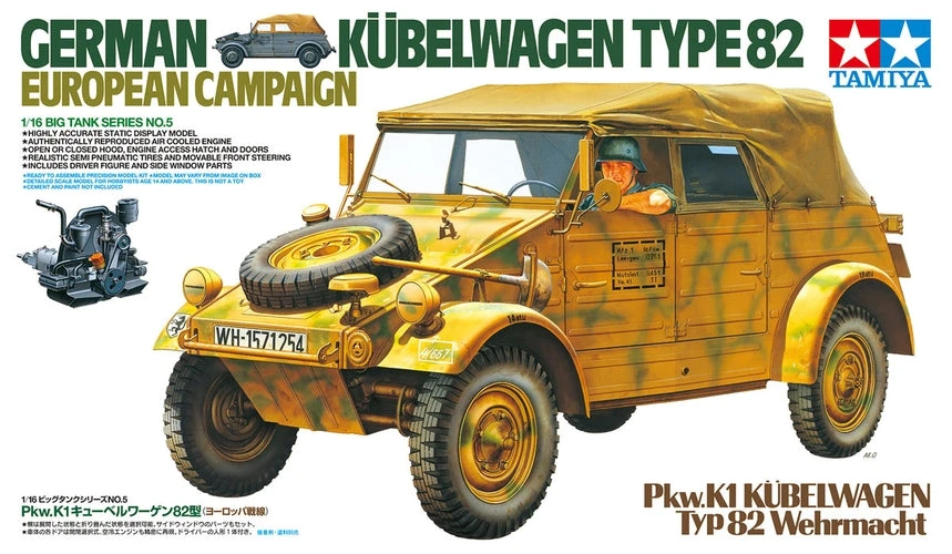 Tamiya 1/16 German Kubelwagen Type 82 European Campaign 36205