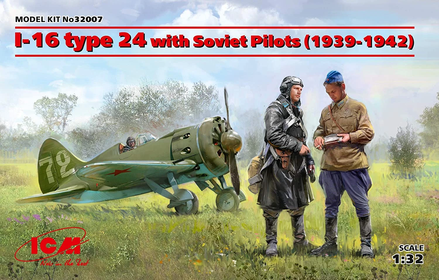 ICM 1/32 Russian I-16 Type 24 Fighter With Soviet Pilots 39-42 32007