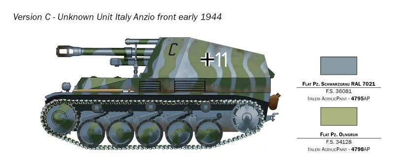 Italeri 1/72 German SdKfz 124 Wespe 10.5cm Liechte Feldhaubitze 7061 - Image 4