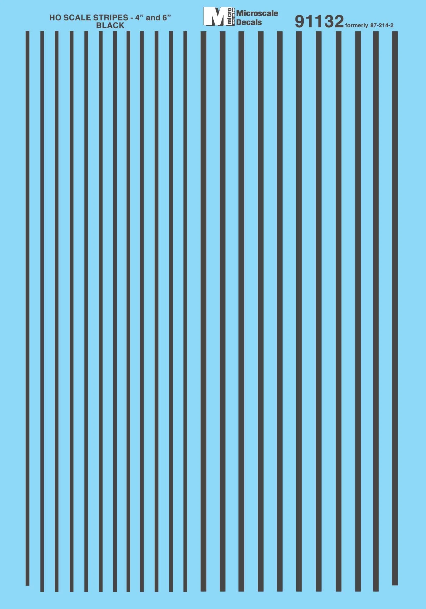Microscale Decals HO Scale Stripes 4" And 6" Widths Black 91132