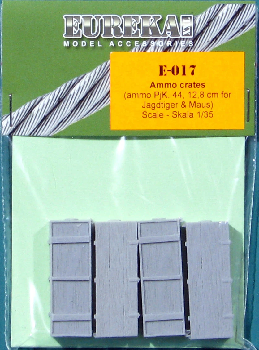 Eureka XXL 1/35 Wooden Ammo Boxes For 12.8 Cm Pak 44/Kw.K. E-017