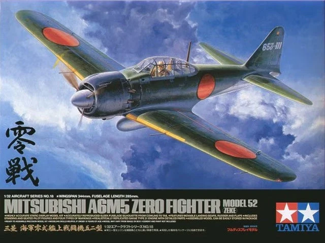 Tamiya 1/32 Japanese Mitsubishi A6M5 Zero Fighter Model 52 (Zeke) 60318
