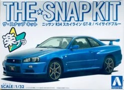 Aoshima Snap Kit 1/32 Nissan Skyline GT-R R34 Bayside Blue 06250