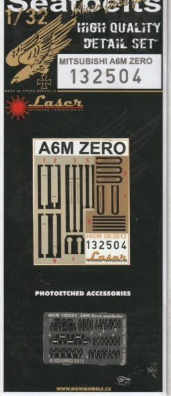 HGW 1/32 Japanese A6M Zero Microplastic Foil/Photoetch Seatbelts 132504
