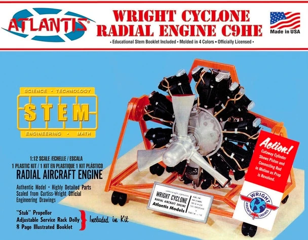 Atlantis 1/12 Wright Cyclone 9 Radial Engine STEM M6052
