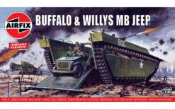 Airfix 1/76 US Buffalo & Willys MB Jeep A02302V