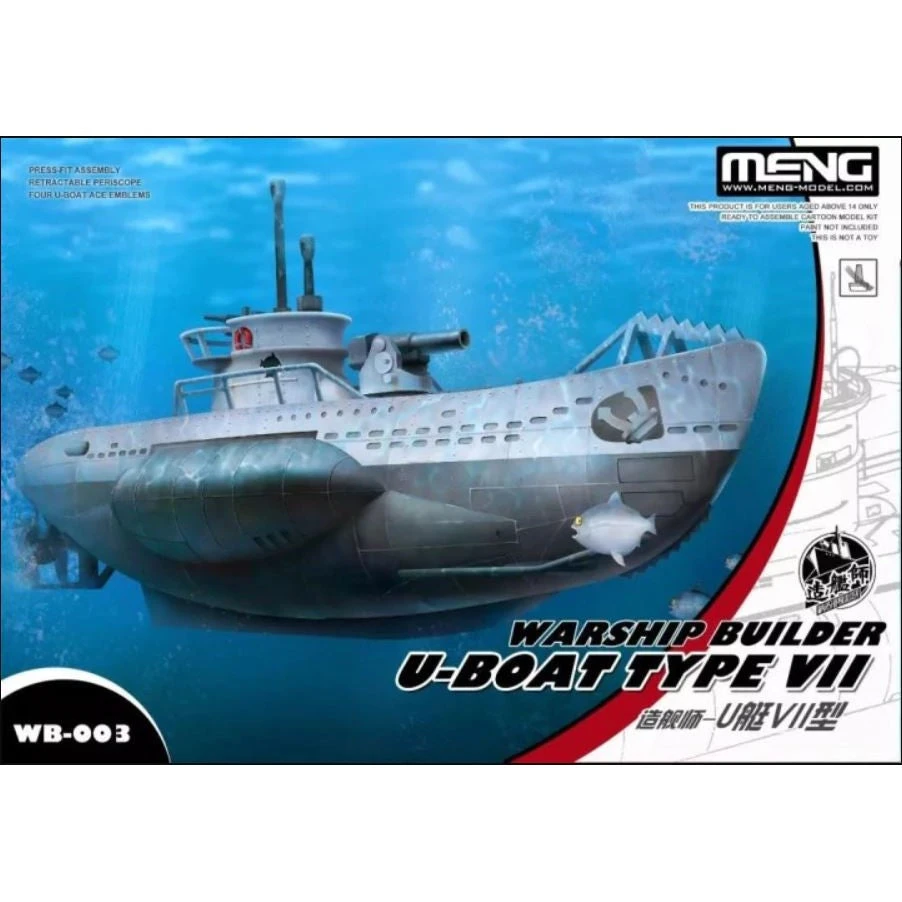 Meng Warship Builder Snaptite German U-Boat Type VII WB-003