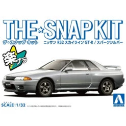 Aoshima SNAP KIT1/32 Nissan Skyline GT-R R32 Spark Silver 06356