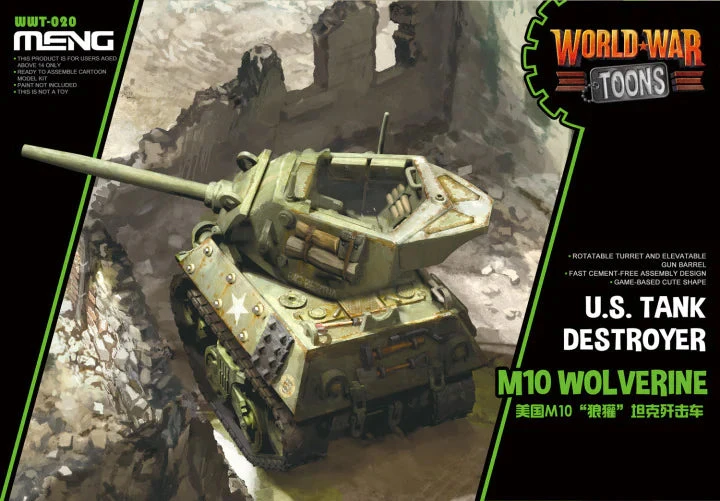 Meng Kids World War Toons Snaptite US M10 Woverine Tank Destroyer WWT-020