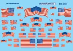 Microscale Decals HO 1/87 Scale US Flags 50 Stars 1960+ MC-4202