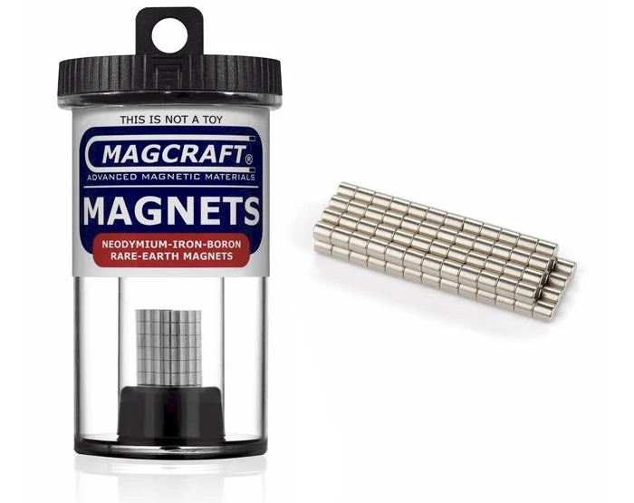 Magcraft 658 - Rare-Earth Rod Magnets, 0.125 In. Diameter X 0.125 In. Long, 100-Count