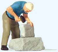 Preiser 1/87 HO Stone Mason Individual Figure 28239