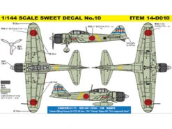 Sweet 1/144 Japanese A6M2b Tainan Flying Group V-172 First Captured Zero No.10