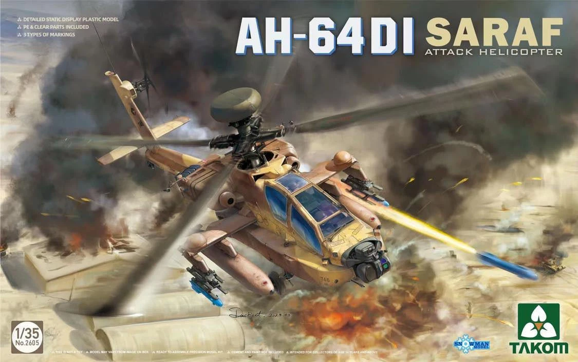 Takom 1/35 AH-64 DI Saraf Attack Helicopter ISRAELI 2605